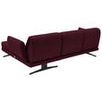 ECKSOFA  in Flachgewebe Weinrot  279-327/176-217 cm  - Weinrot/Schwarz, Design, Textil/Metall (279-327/176-217cm) - Dieter Knoll