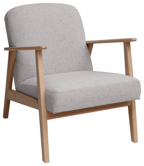 FOTELJA tekstil  siva, boje bukve, bež   - siva/bež, Moderno, tekstil/drvo (63/78/78cm)