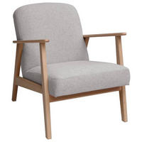 SESSEL in Webstoff Grau, Buchefarben, Beige  - Beige/Buchefarben, Modern, Holz/Textil (63/78/78cm) - Livetastic