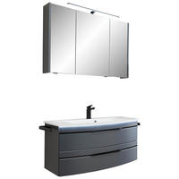 BADEZIMMER  in 90 cm  - Weiß/Grau, MODERN, Holzwerkstoff/Stein (90cm) - Sadena