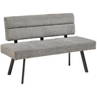 SITZBANK 140/88/62 cm Webstoff Anthrazit  - Anthrazit/Schwarz, KONVENTIONELL, Textil/Metall (140/88/62cm) - MID.YOU