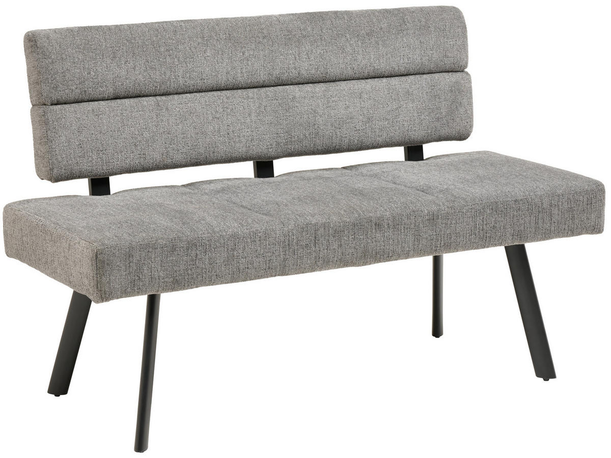 SITZBANK 140/88/62 cm Webstoff Anthrazit  - Anthrazit/Schwarz, KONVENTIONELL, Textil/Metall (140/88/62cm) - MID.YOU