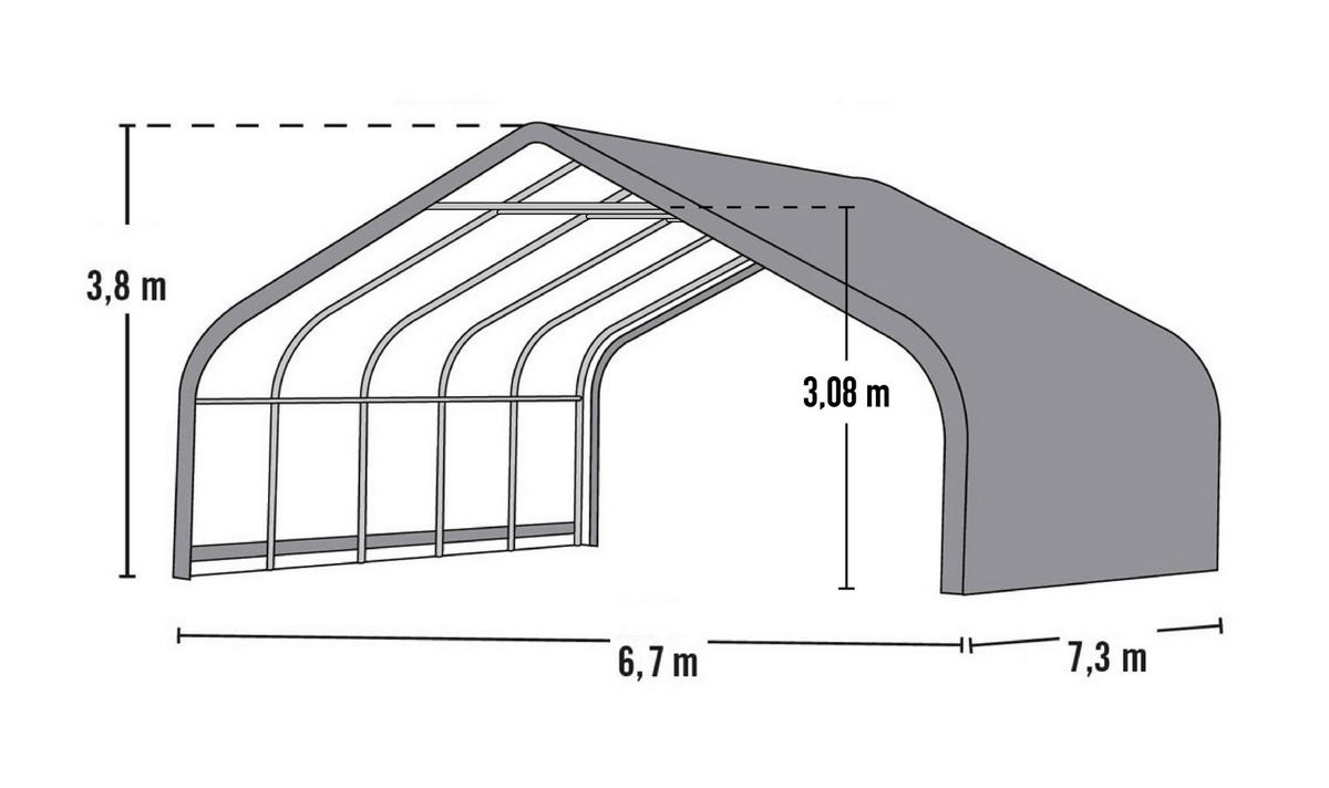 ZELTGARAGE  - Dunkelgrün, Basics, Kunststoff (730/670/380cm) - Ambia Garden