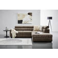 ECKSOFA Taupe Lederlook  - Taupe/Schwarz, Design, Kunststoff/Textil (263/230cm) - Hom`in