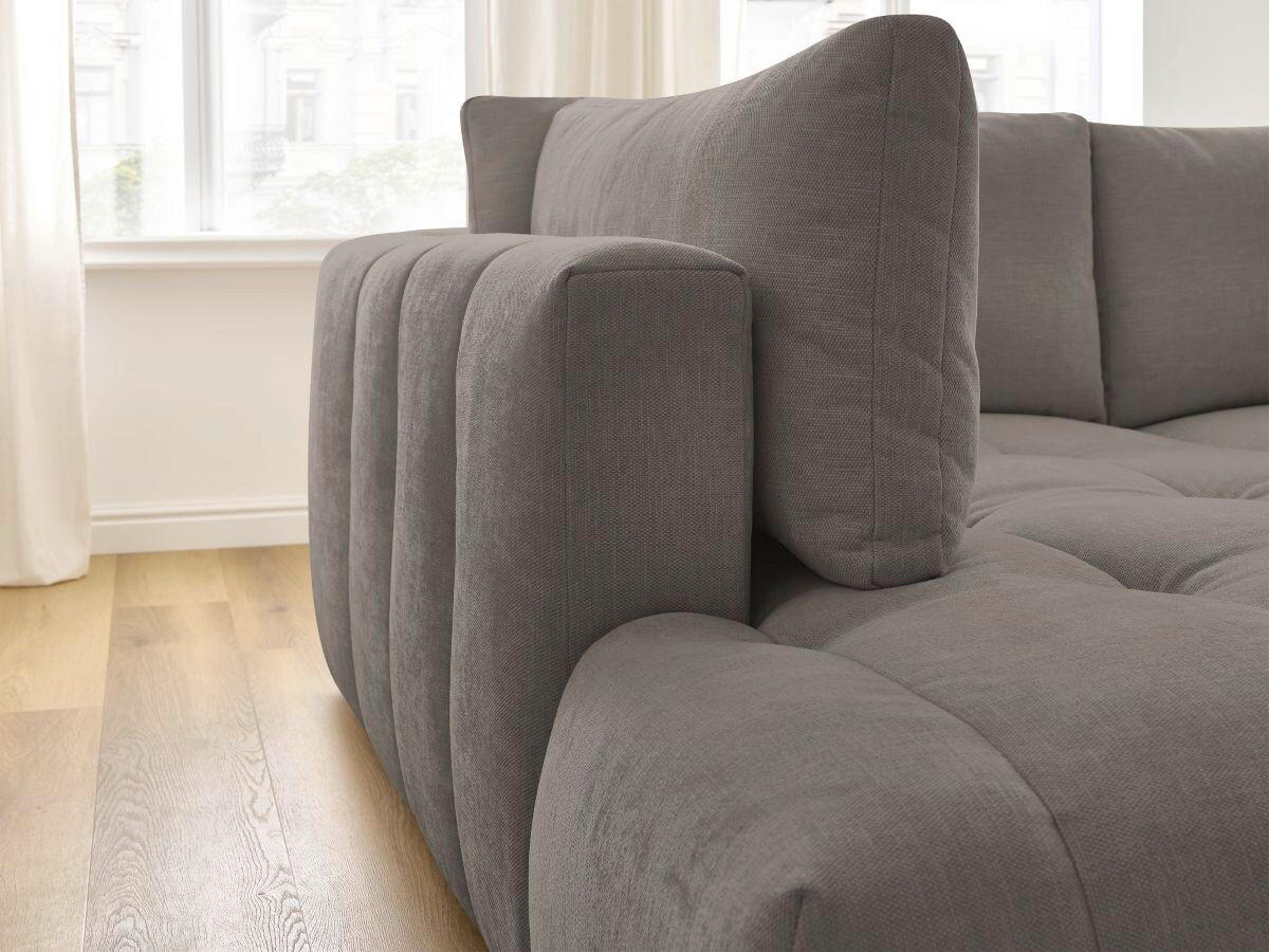 ECKSCHLAFSOFA FUJI Leinenoptik Beige  inkl.  - Beige/Schwarz, MODERN, Kunststoff/Textil (204/282cm)