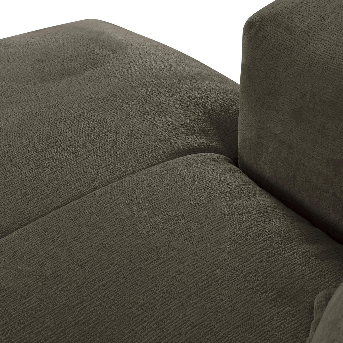 ECKSOFA in Chenille Dunkelgrau  - Dunkelgrau/Schwarz, Design, Kunststoff/Textil (175/280cm) - Landscape