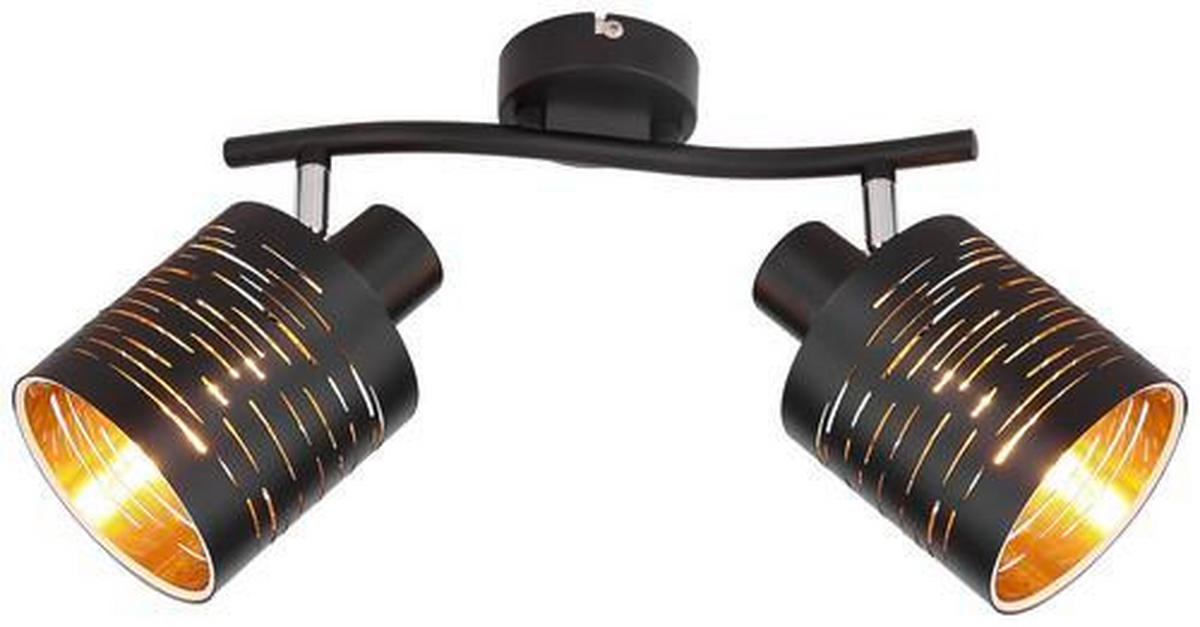 SPOTLIGHT Tunno 29,6/10/16 cm   - svart/guldfärgad, Design, metall/plast (29,6/10/16cm) - Globo