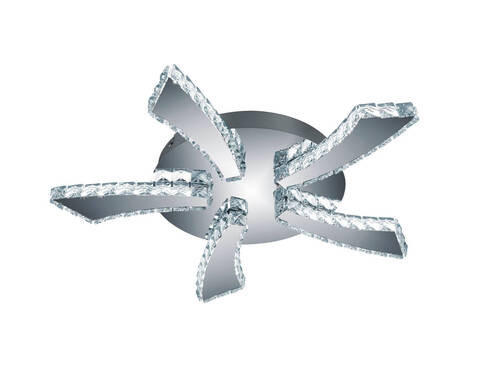 PLAFONIERĂ CU LED - străveziu/culoare crom, Romantik / Landhaus, plastic/metal (55/6cm)