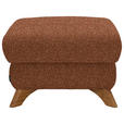 HOCKER Bouclé Cognac  - Eichefarben/Cognac, MODERN, Holz/Textil (65/47/65cm) - Valnatura