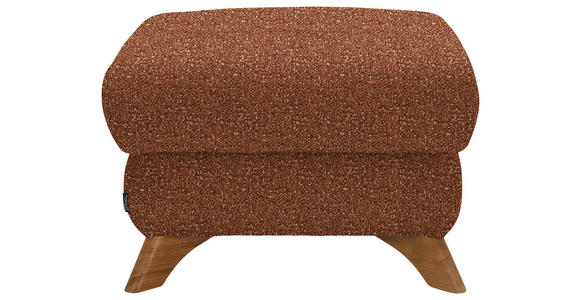 HOCKER Bouclé Cognac - Eichefarben/Cognac, MODERN, Holz/Textil (65/47/65cm) - Valnatura