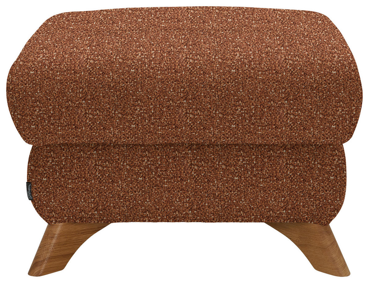 HOCKER in Textil Cognac  - Eichefarben/Cognac, Modern, Holz/Textil (65/47/65cm) - Valnatura