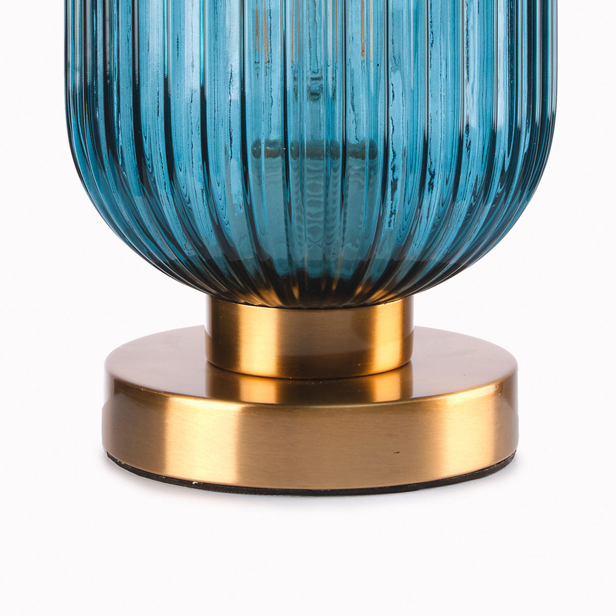 TISCHLEUCHTE 15/15/25 cm   - Graublau/Bernsteinfarben, Design, Glas/Kunststoff (15/15/25cm)