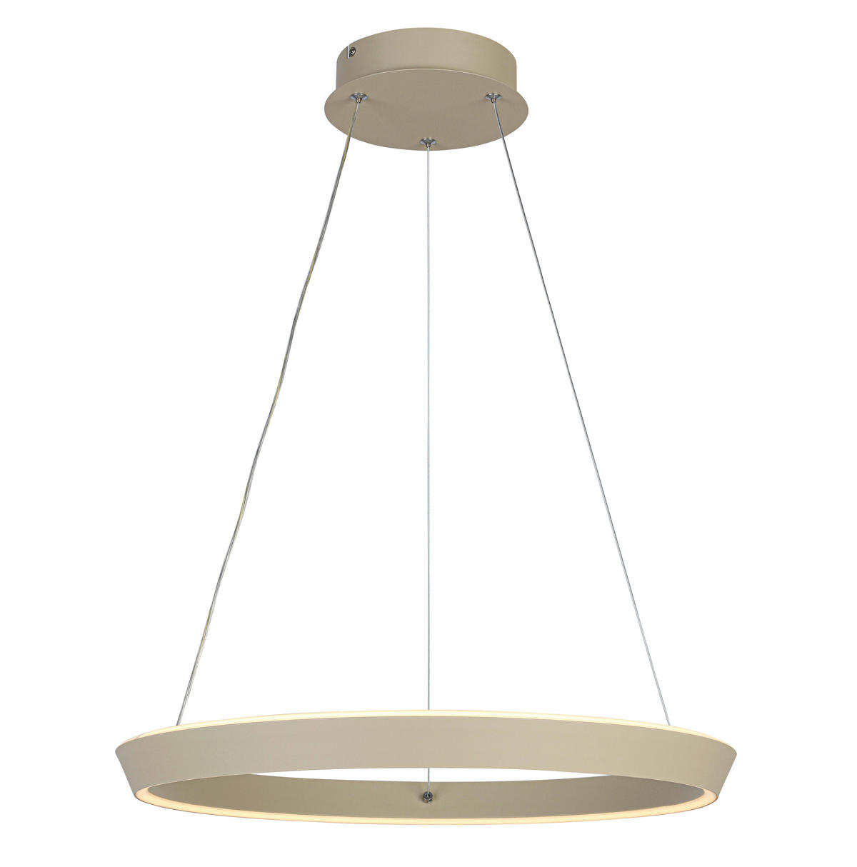 LED LUSTER  50/130 cm      - bela/boja peska, Trendi, metal/plastika (50/130cm) - Novel