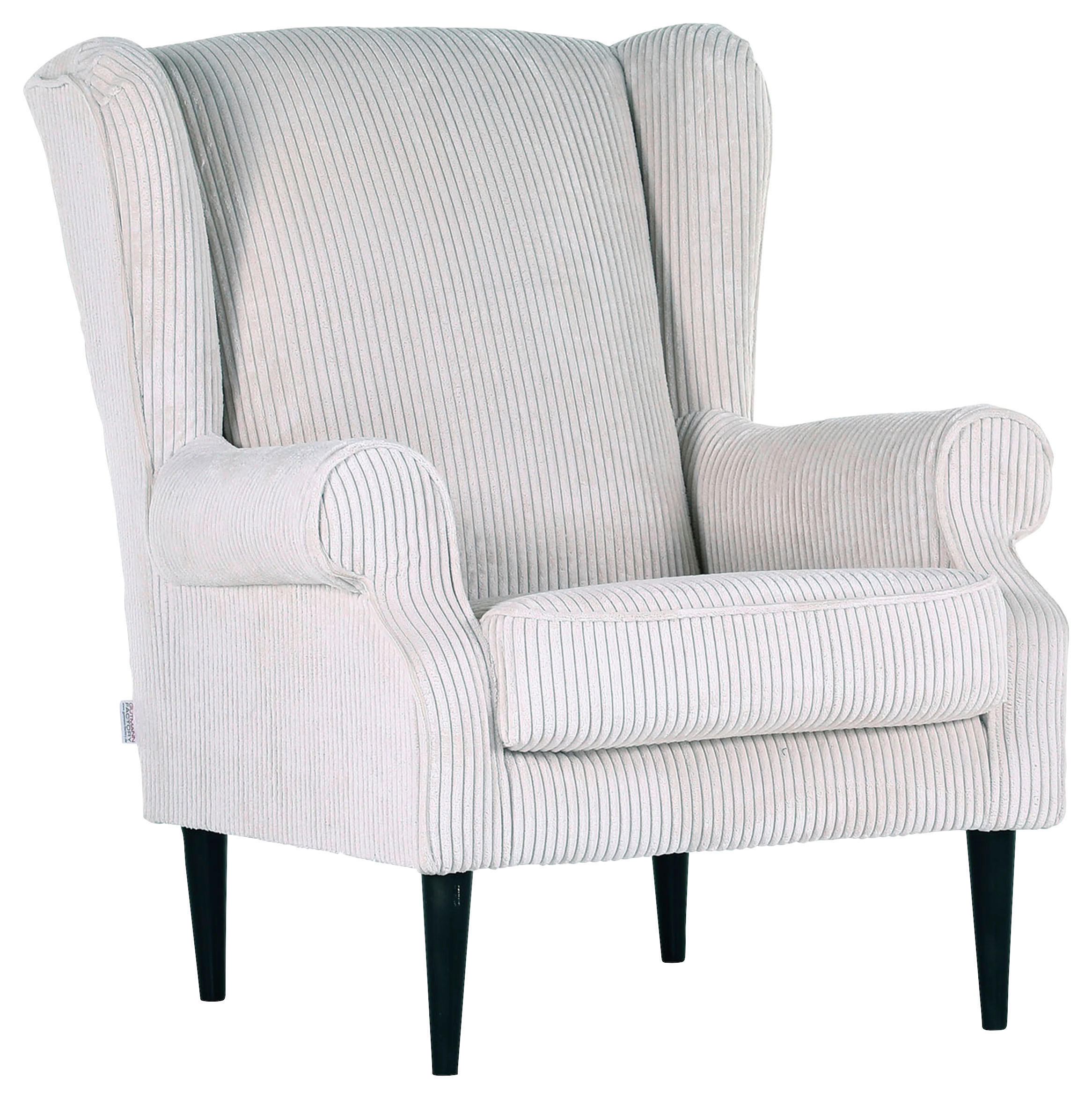 Ohrensessel Viola din textil, bej - bej/negru, lemn/textil (82/95/85cm) - Mömax