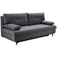 SCHLAFSOFA Chenille Graphitfarben  - Schwarz/Graphitfarben, KONVENTIONELL, Holz/Textil (212/97/105cm) - Carryhome