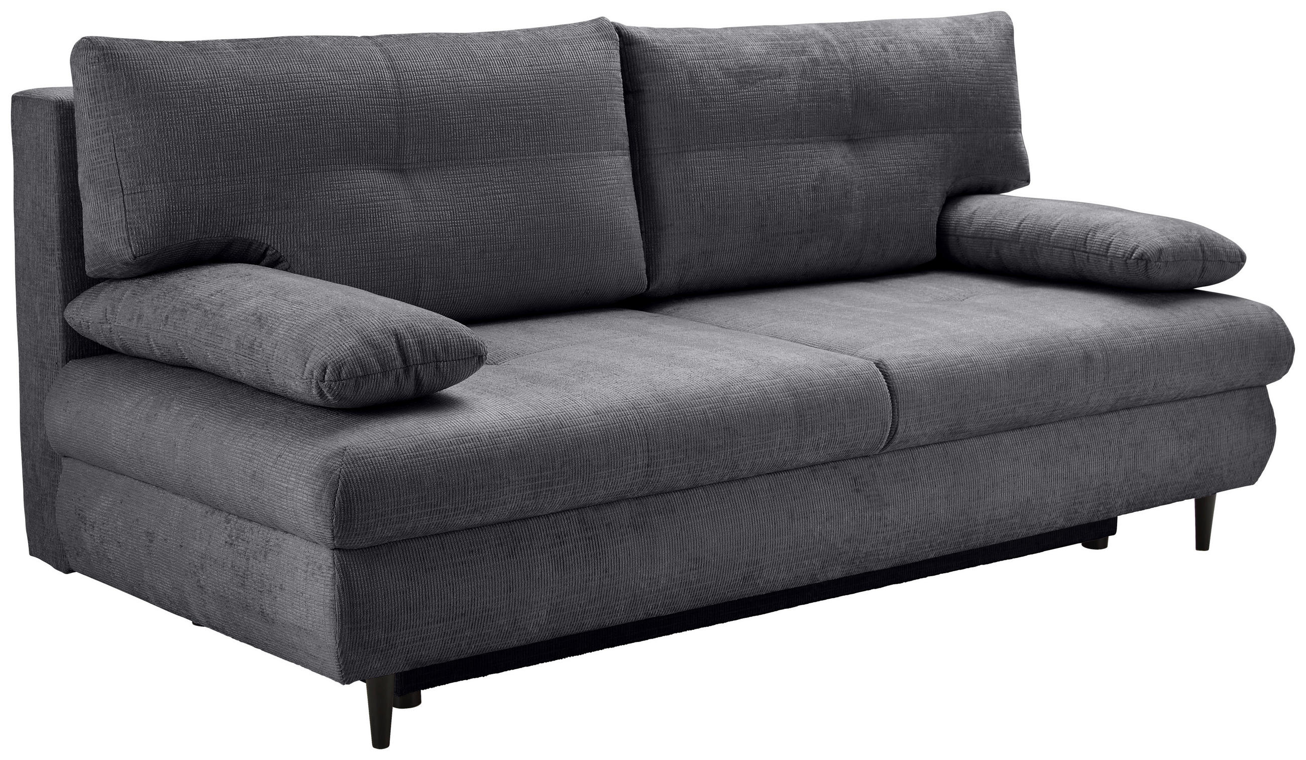 SCHLAFSOFA Chenille Graphitfarben  - Schwarz/Graphitfarben, KONVENTIONELL, Holz/Textil (212/97/105cm) - Carryhome
