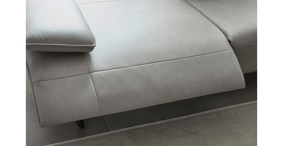 ECKSOFA in Echtleder Greige  - Greige/Anthrazit, Design, Leder/Metall (290/230cm) - Ambiente