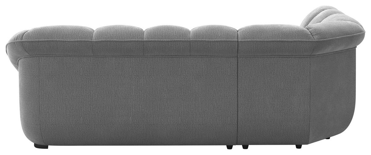 ECKSOFA Anthrazit Chenille Bettkasten, Schlaffunktion, Rücken echt  - Anthrazit/Schwarz, KONVENTIONELL, Kunststoff/Textil (222/260cm) - Welnova