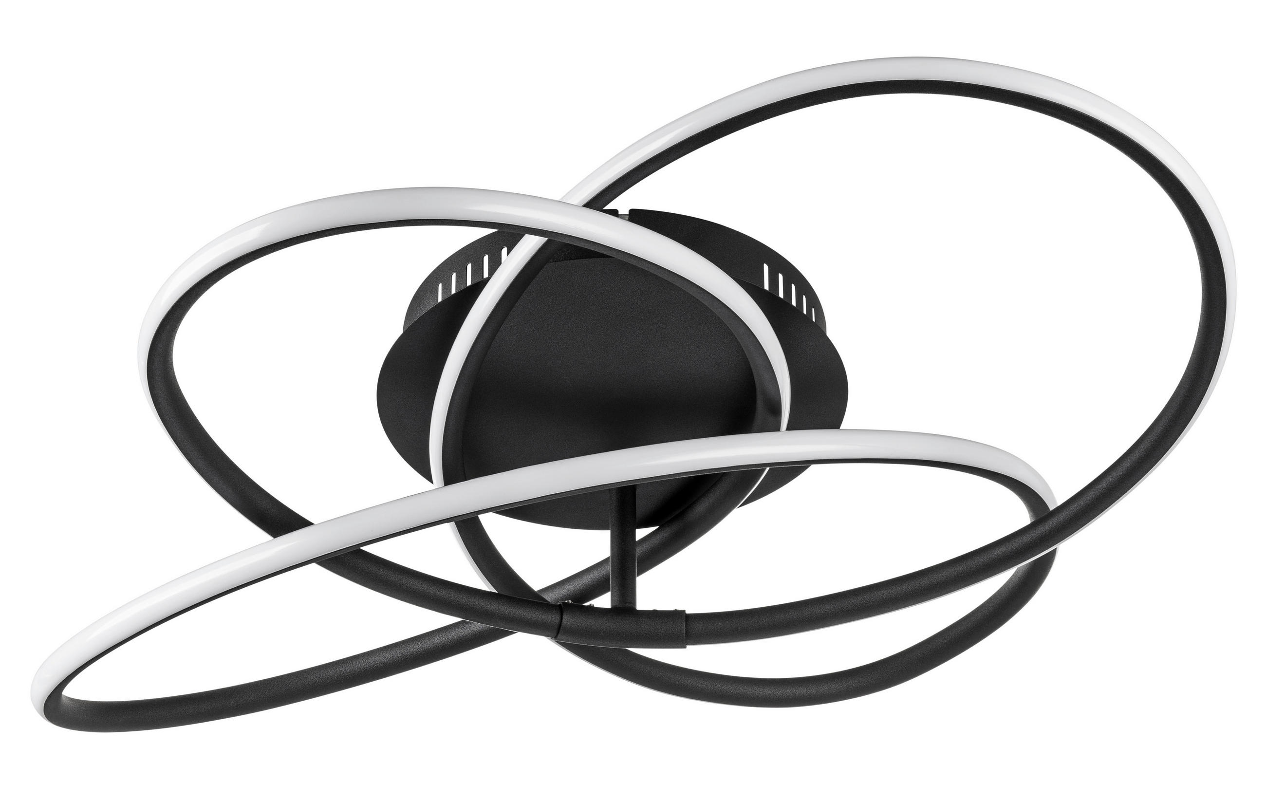 LED-DECKENLEUCHTE 60/12,7 cm   - Opal/Schwarz, Design, Kunststoff/Metall (60/12,7cm) - Globo