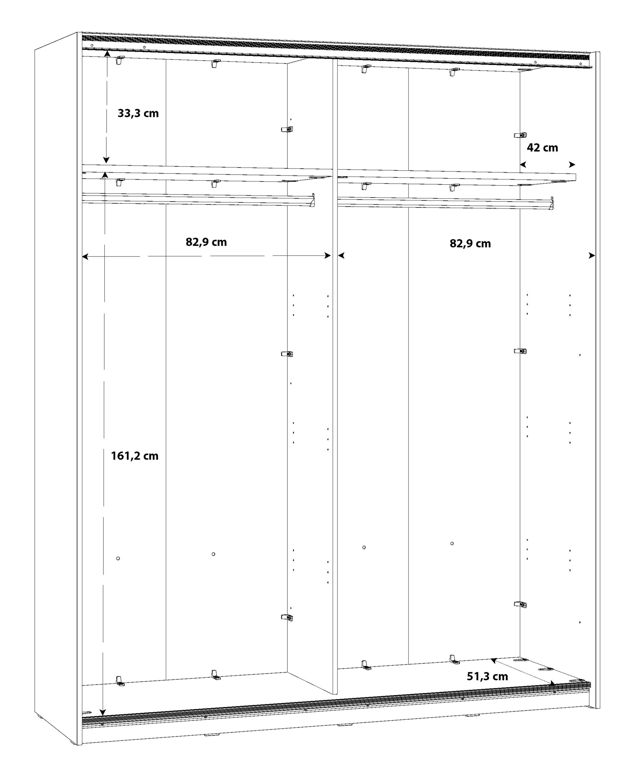 SCHWEBETÜRENSCHRANK 2-türig Dunkelgrau, Eiche Artisan  - Dunkelgrau/Eiche Artisan, Design, Holzwerkstoff/Kunststoff (170/210/61cm) - Carryhome
