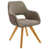CHAISE ACCOUDOIRS  in Flachgewebe, Mikrofaser  - Wildeiche/Cappuccino, Design, Holz/Textil (56/86/64cm) - Lomoco