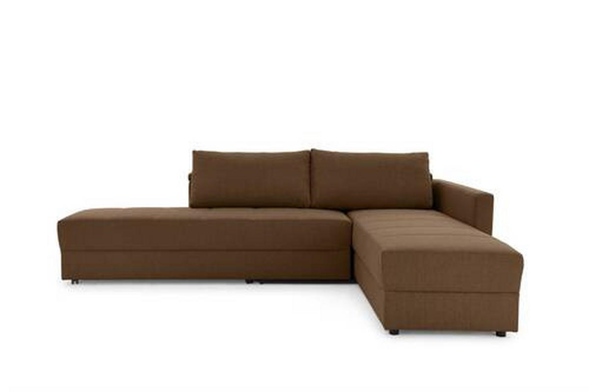 ECKSOFA in Webstoff Dunkelbraun  229/287 cm  - Dunkelbraun/Schwarz, Design, Kunststoff/Textil (229/287cm) - LOOKS by W.Joop