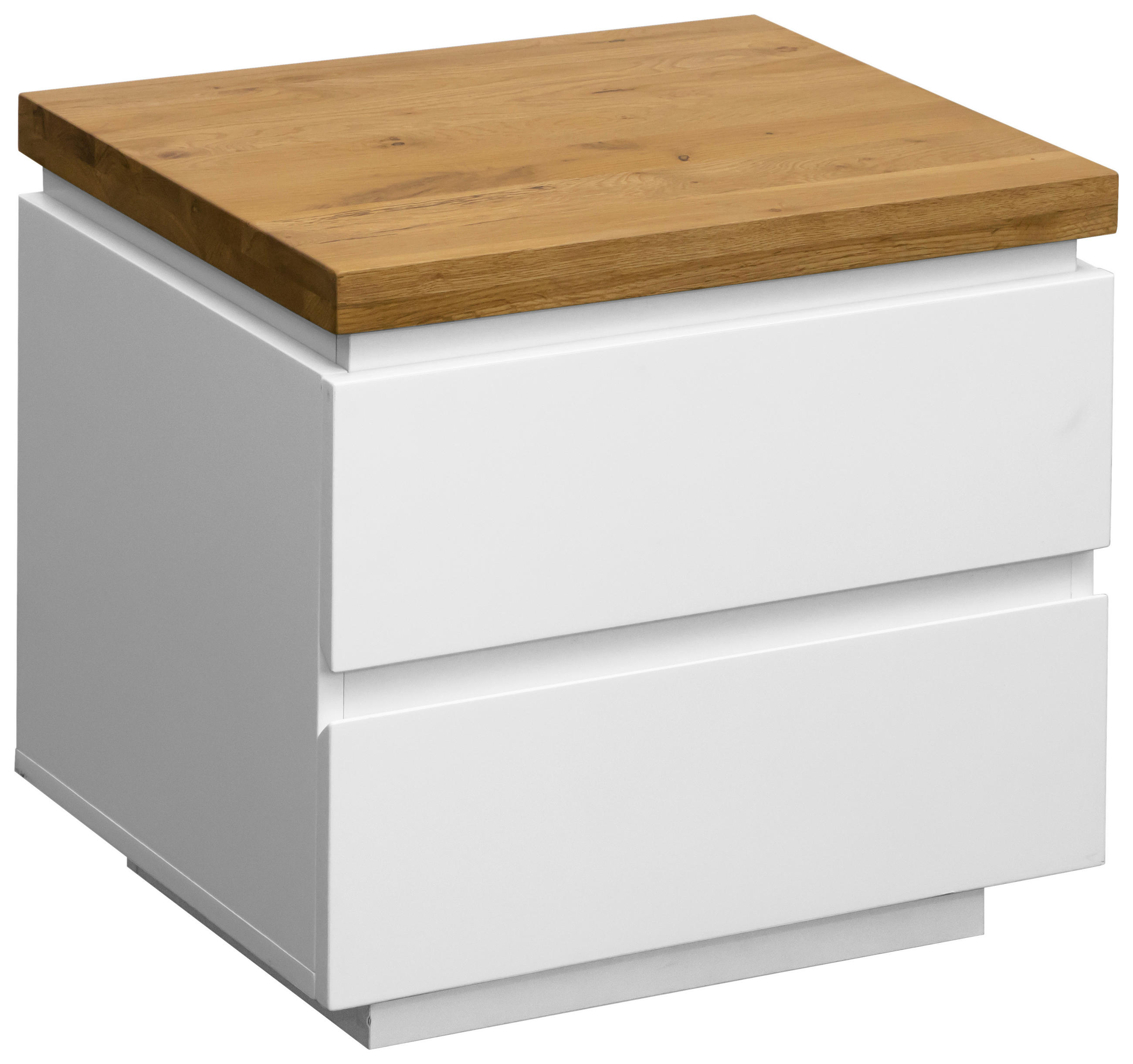 NACHTSCHRANK 50/47/41,5 cm Eiche massiv  - Eichefarben/Weiß, KONVENTIONELL, Holz/Holzwerkstoff (50/47/41,5cm) - Novel