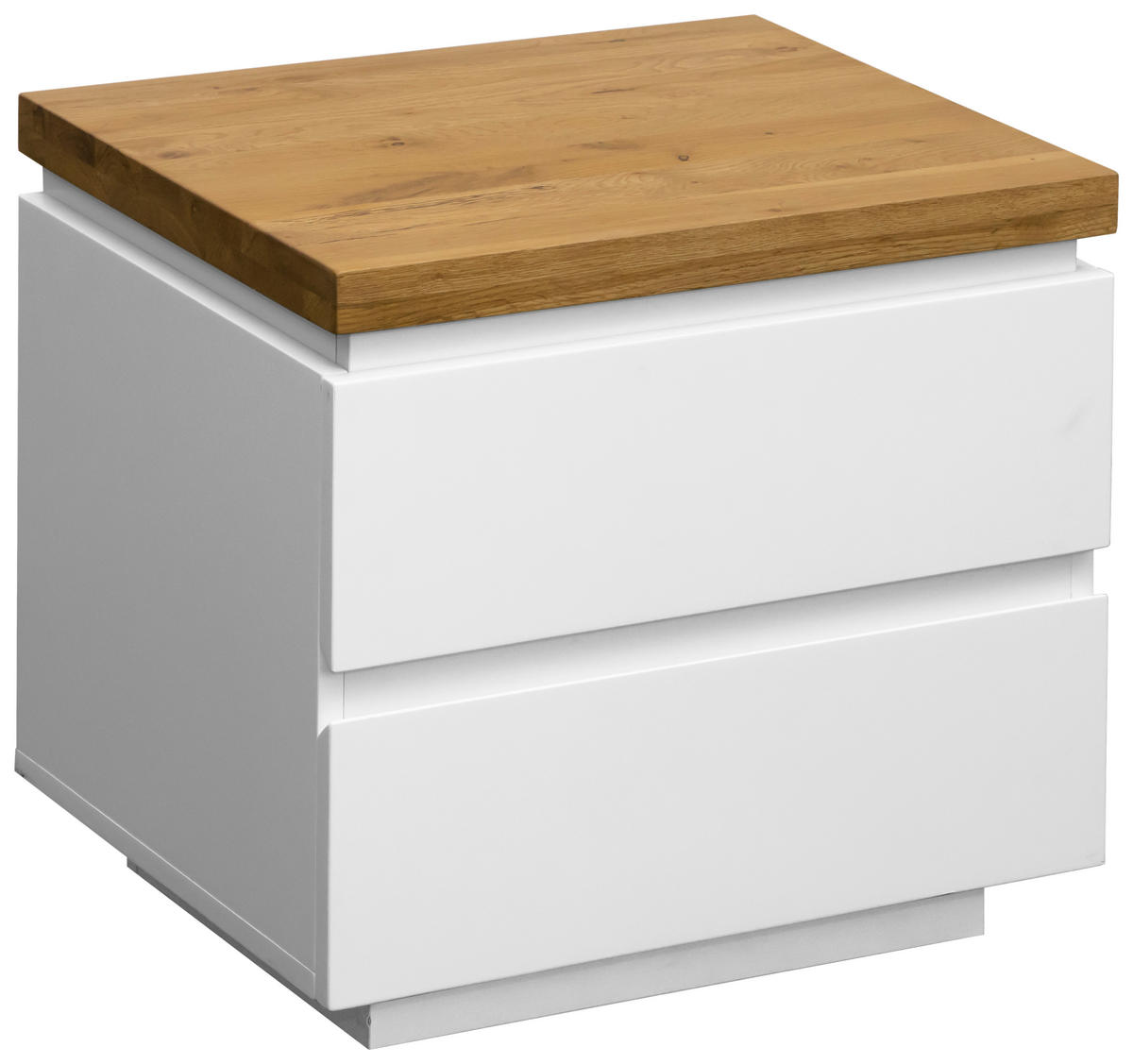 NACHTSCHRANK 50/47/41,5 cm Eiche massiv  - Eichefarben/Weiß, KONVENTIONELL, Holz/Holzwerkstoff (50/47/41,5cm) - Novel