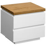 NACHTSCHRANK 50/47/41,5 cm Eiche massiv  - Eichefarben/Weiß, KONVENTIONELL, Holz/Holzwerkstoff (50/47/41,5cm) - Novel