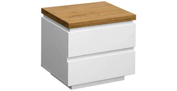 NACHTSCHRANK 50/47/41,5 cm Eiche massiv  - Eichefarben/Weiß, KONVENTIONELL, Holz/Holzwerkstoff (50/47/41,5cm) - Novel