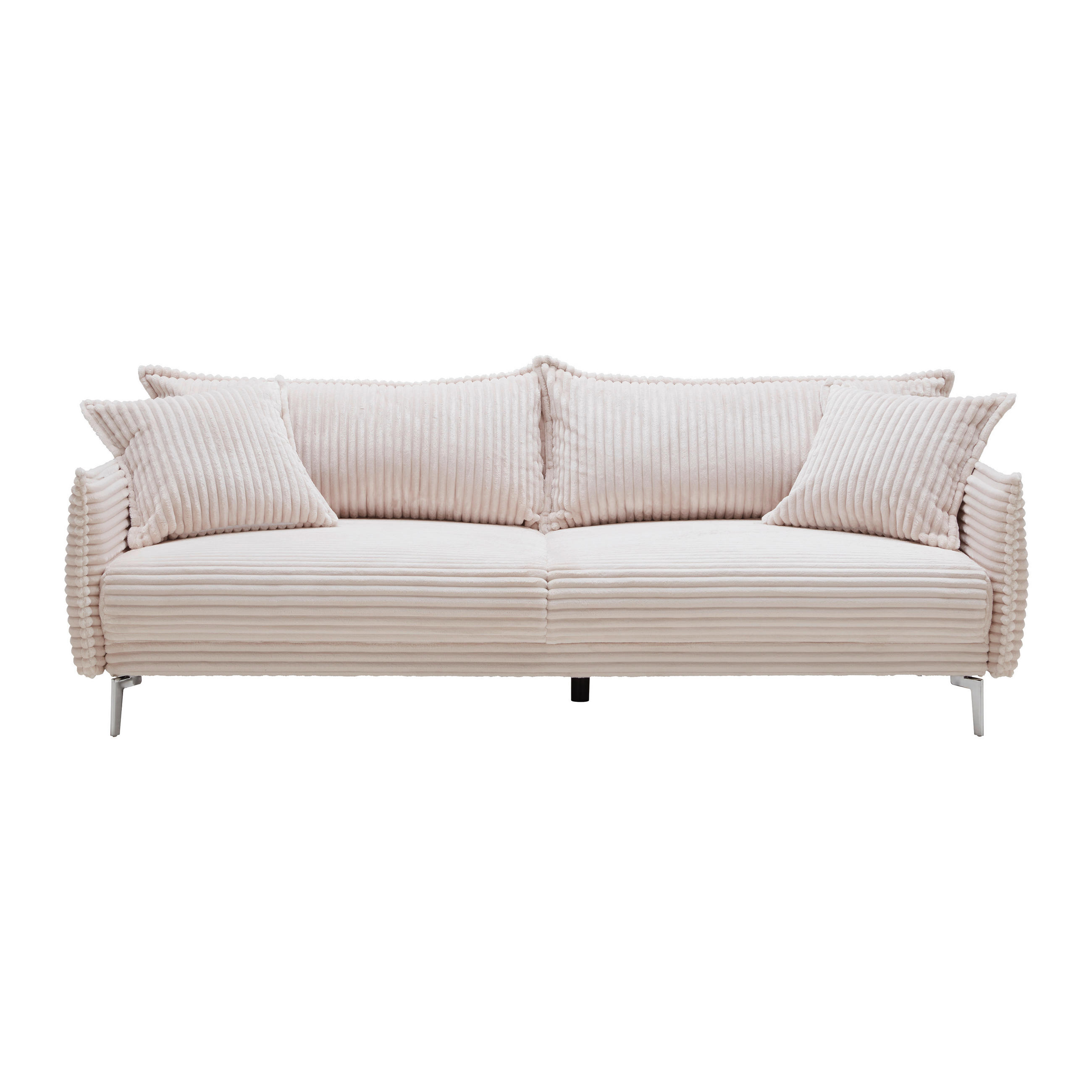 BIG SOFFA i vit  - vit/kromfärg, Modern, metall/trämaterial (241/90/117cm) - Carryhome