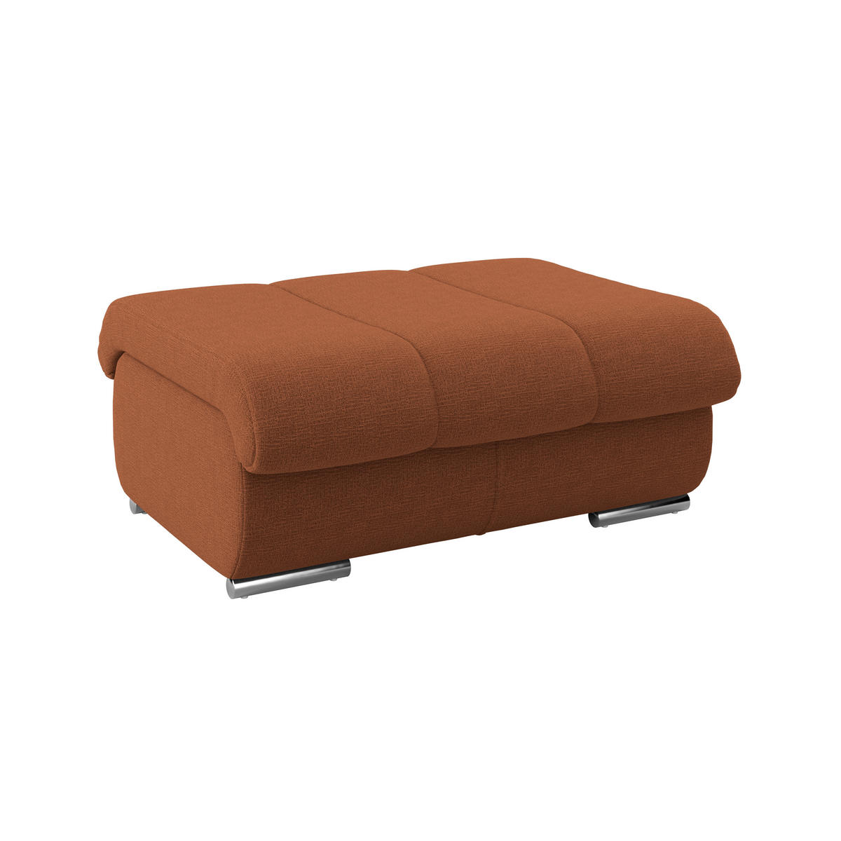 HOCKER Textil Terracotta  - Chromfarben/Terracotta, Modern, Textil/Metall (100/43/80cm) - Livetastic