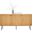 SIDEBOARD Line  in 150/75/40 cm  - Eichefarben/Schwarz, Design, Holzwerkstoff/Metall (150/75/40cm) - Carryhome