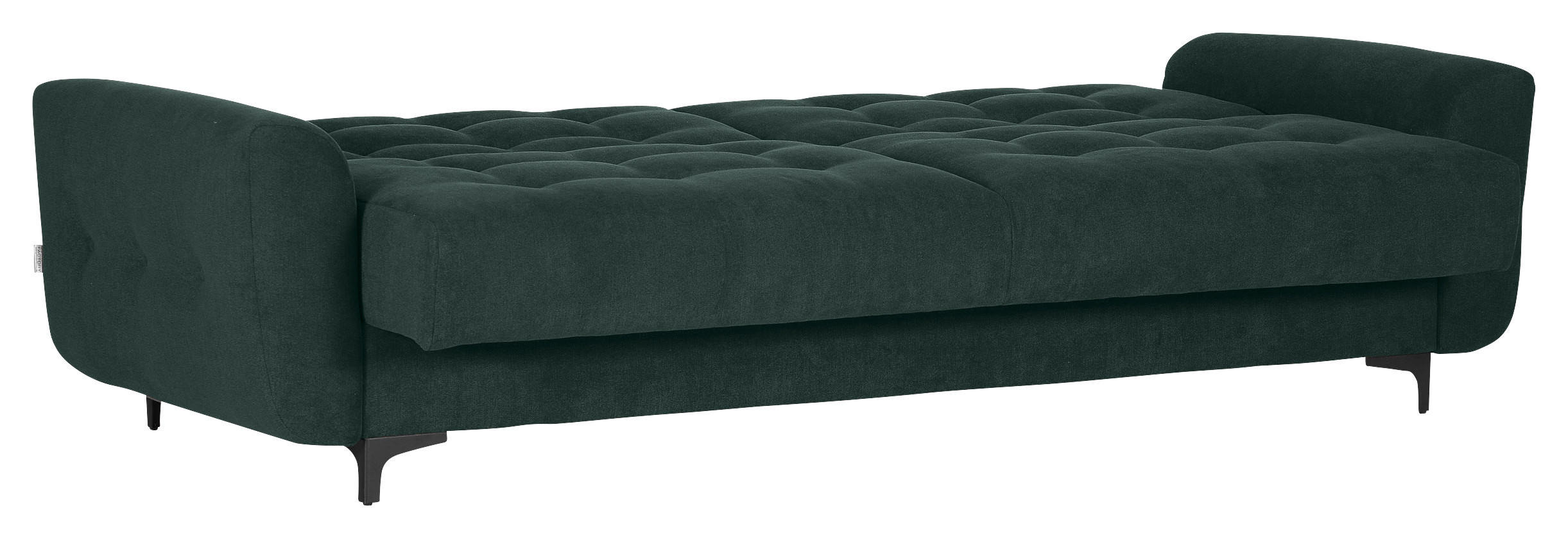 SCHLAFSOFA in Flachgewebe Dunkelgrün  - Dunkelgrün/Schwarz, KONVENTIONELL, Textil/Metall (230/84/95cm) - Xora