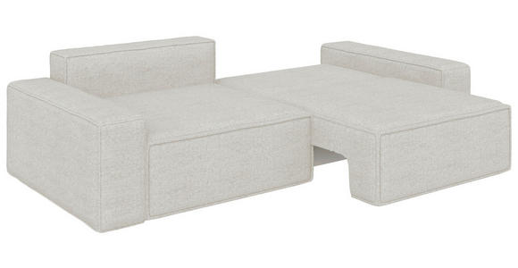 SCHLAFSOFA  mit Liegefunktion, Schlafen auf Sitzhöhe, Rücken echt Webstoff Creme  - Creme/Schwarz, KONVENTIONELL, Kunststoff/Textil (256/83/115cm) - Carryhome