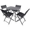 SET DE JARDIN  5-teilig  - Schwarz, Modern, Kunststoff/Textil - Ambia Garden