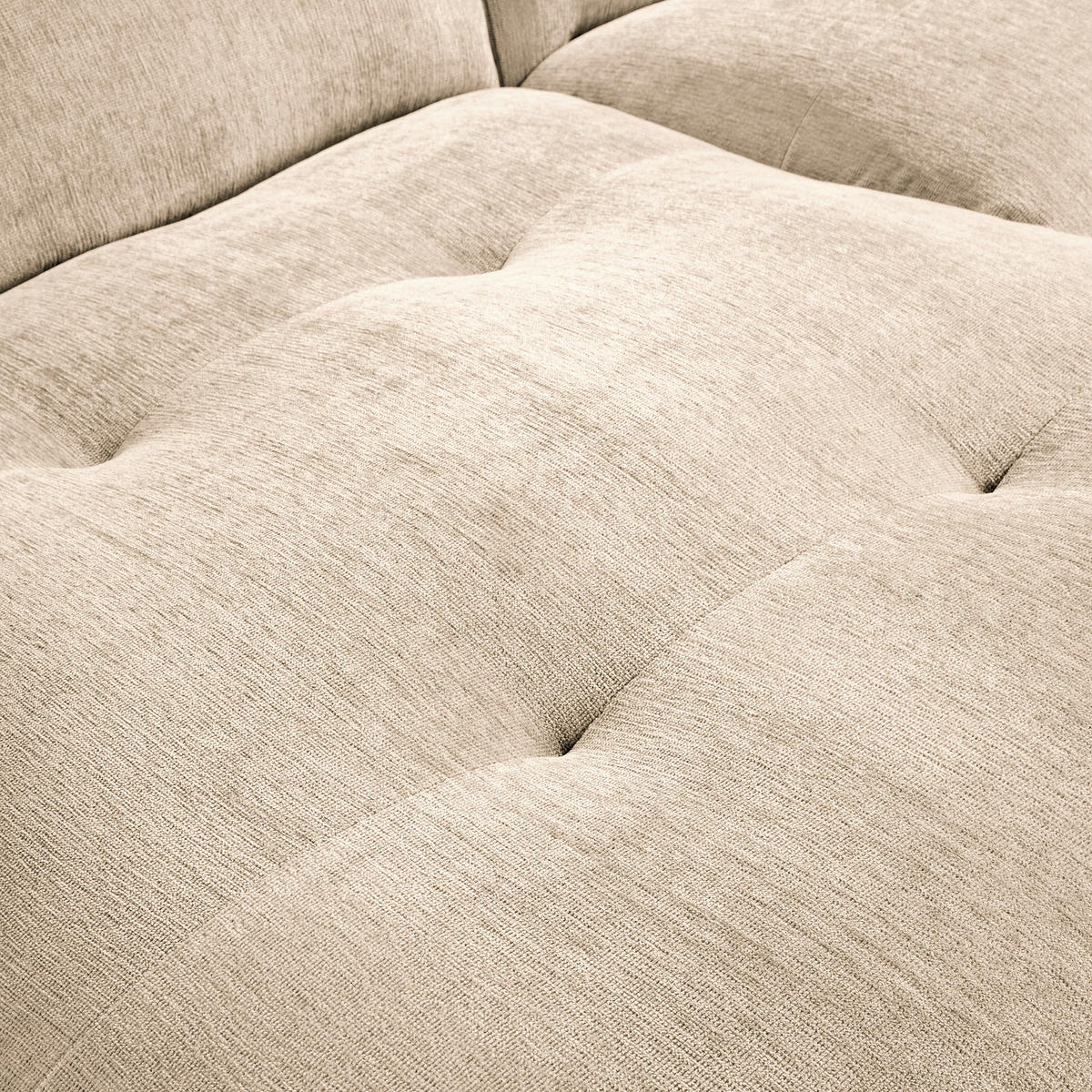 ECKSOFA in Chenille Creme  - Creme/Schwarz, Modern, Kunststoff/Textil (184/269cm) - Trendmanufaktur