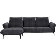 ECKSOFA in Webstoff Dunkelgrau  - Dunkelgrau/Schwarz, Natur, Textil (182/277cm) - Valnatura