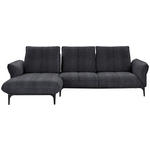 ECKSOFA in Webstoff Dunkelgrau  - Dunkelgrau/Schwarz, Natur, Textil (182/277cm) - Valnatura