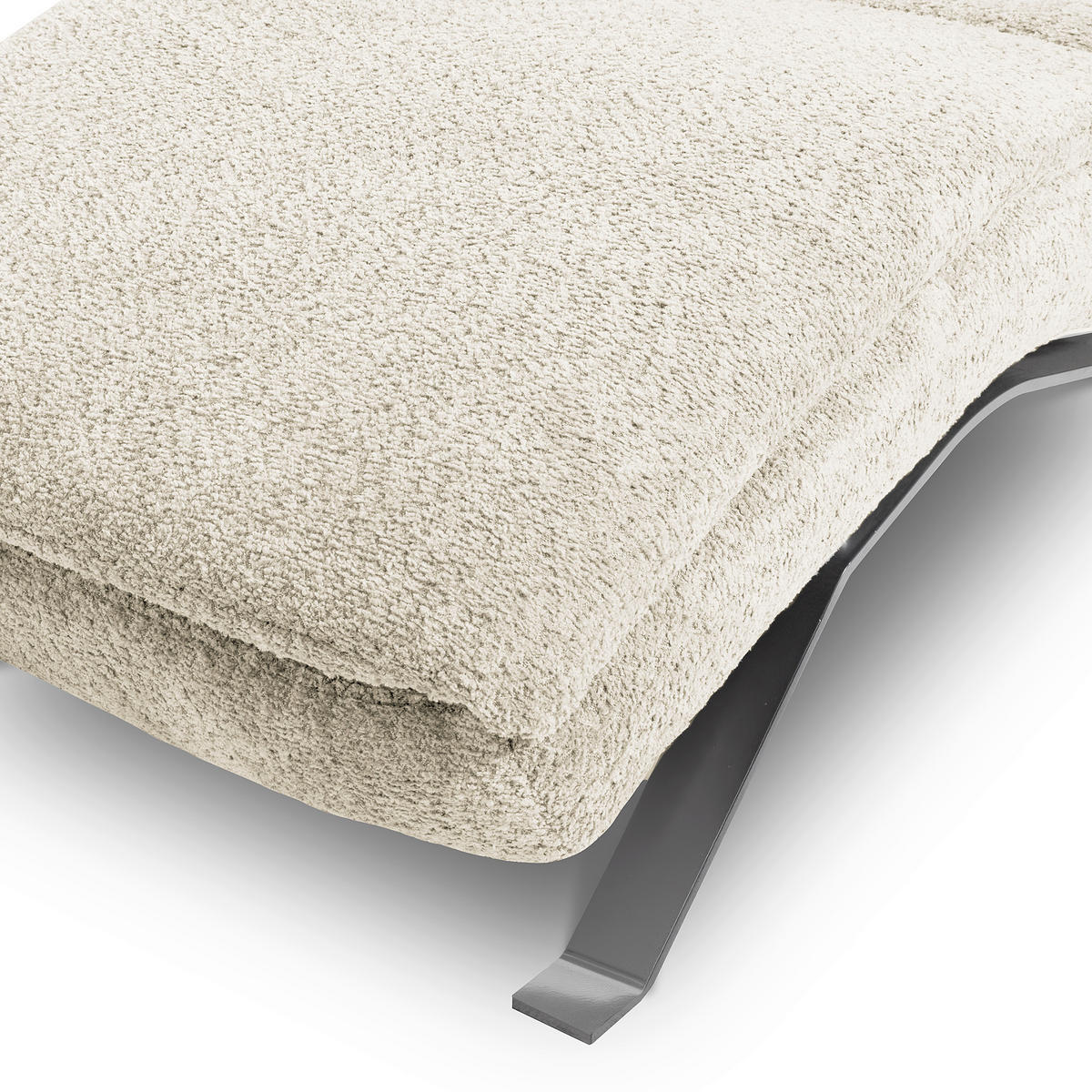 RELAXLIEGE Bouclé Weiß  - Silberfarben/Weiß, Design, Textil/Metall (65/95/171cm) - Celina Home