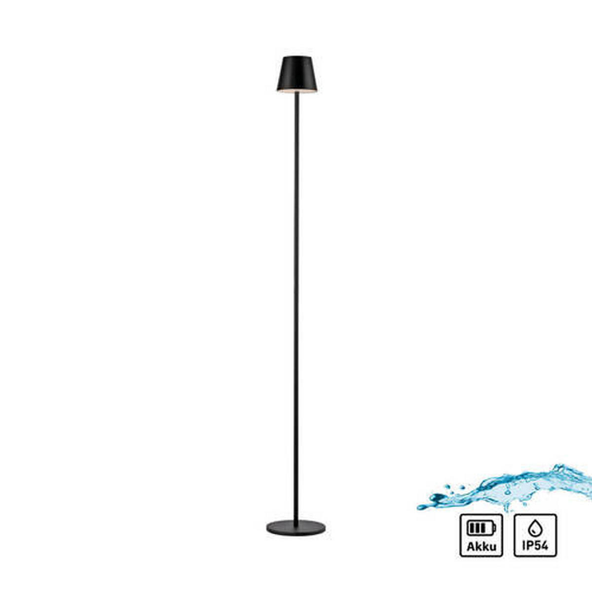 AKKU-STEHLEUCHTE 16/16/125 cm    - Schwarz, Design, Kunststoff/Metall (16/16/125cm)