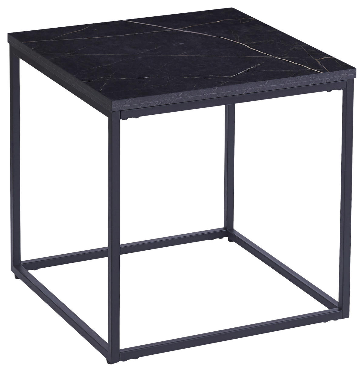 COUCHTISCH 45/45/45 cm quadratisch Schwarz  - Schwarz, Design, Holzwerkstoff/Metall (45/45/45cm) - Ti'me