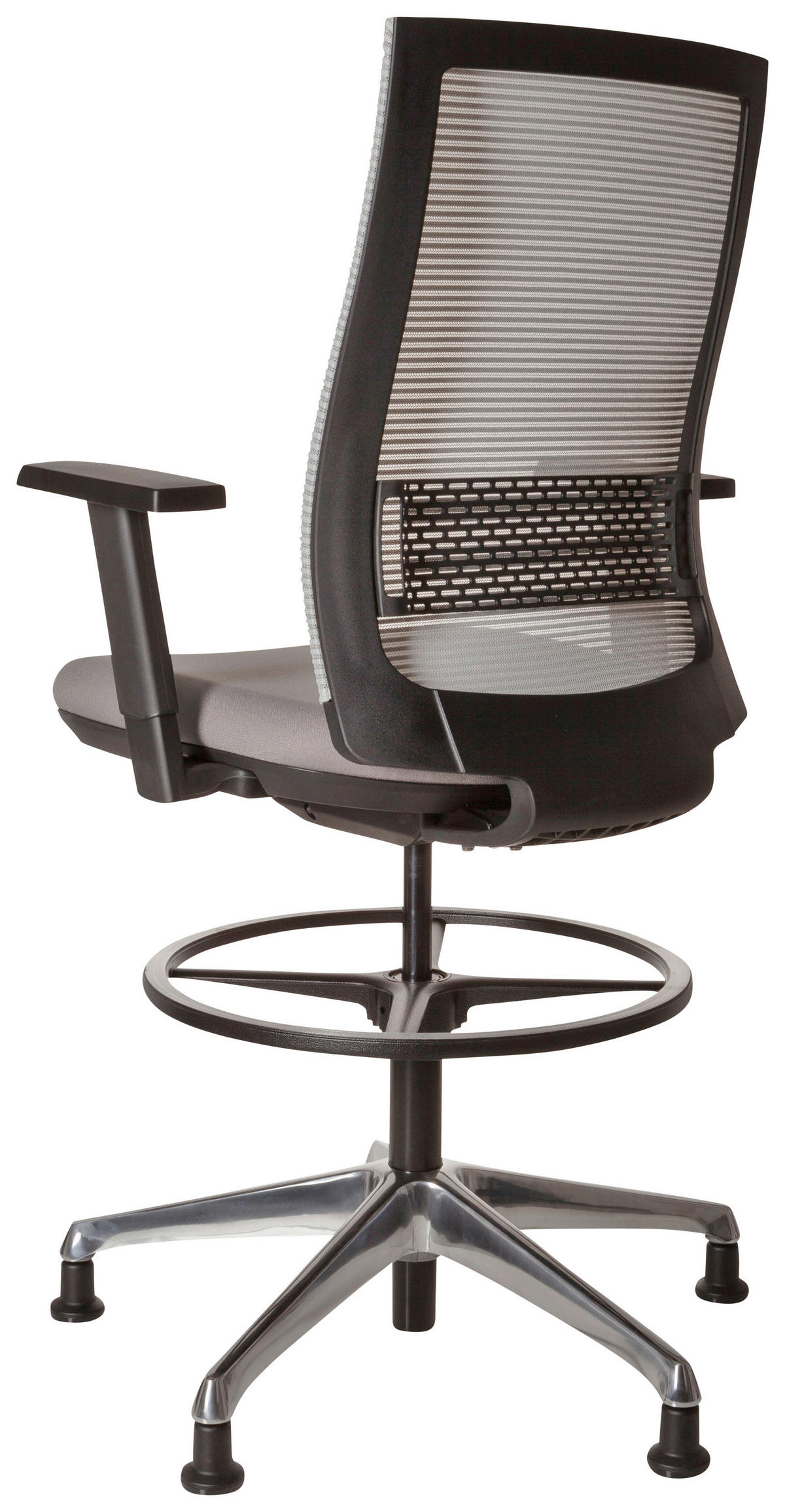 SNURRSTOL  i nätklädsel, flatväv grå  - grå, Basics, metall/textil (66/130/56cm) - MID.YOU