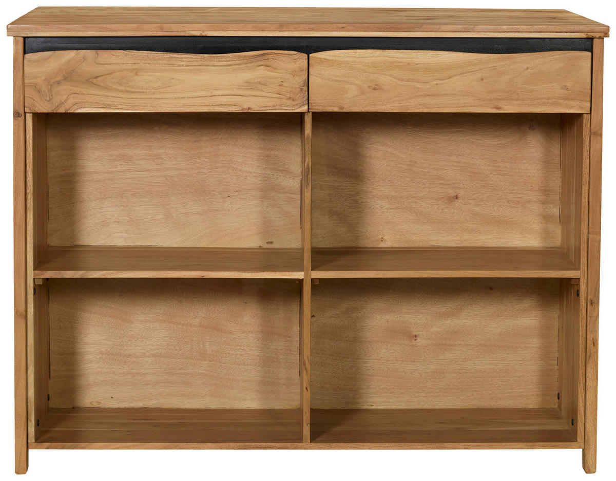 KÜCHENINSEL 125/94/80 cm  in Schwarz, Akaziefarben  - Schwarz/Akaziefarben, Natur, Holz (125/94/80cm) - Livetastic