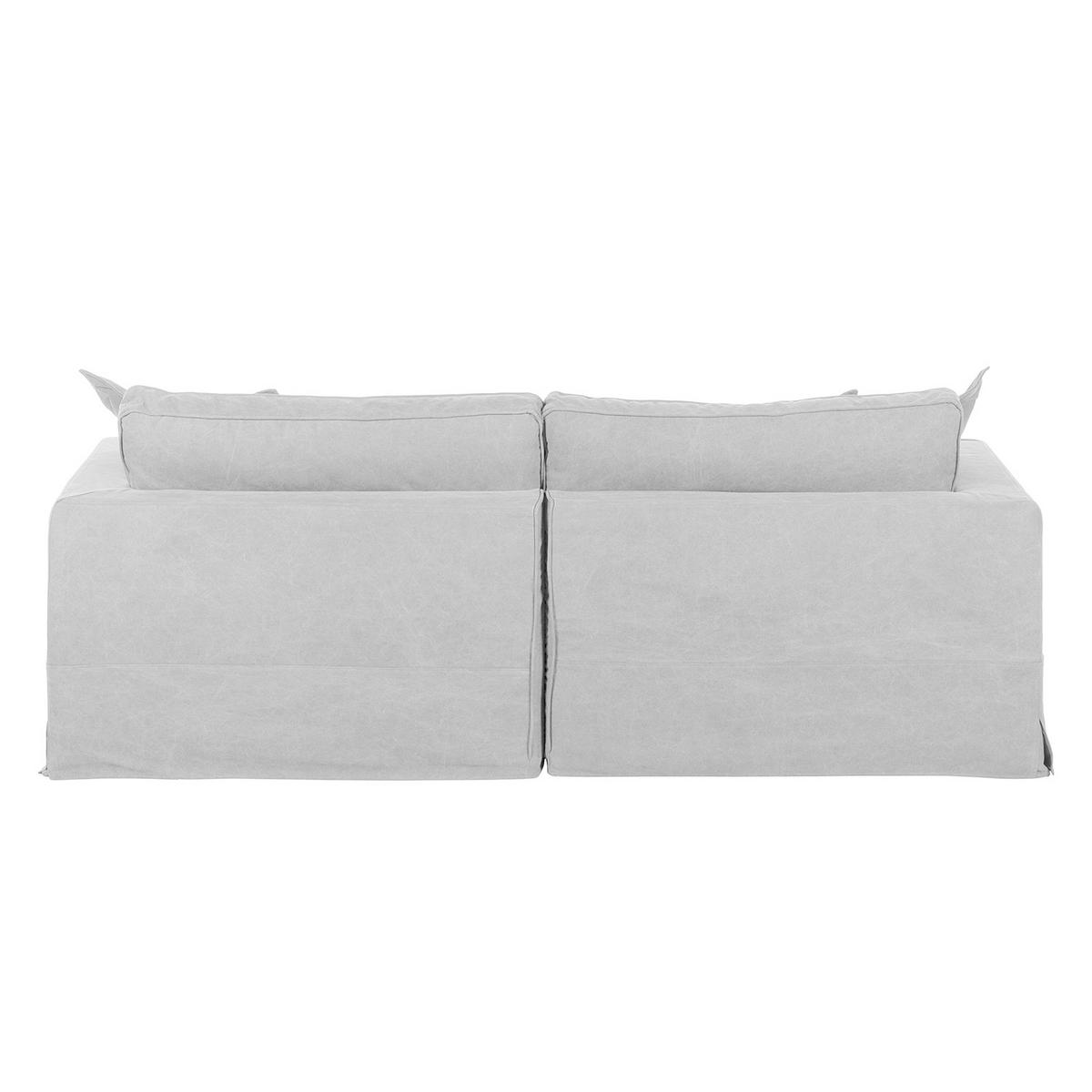 3-SITZER-SOFA Webstoff Hellgrau  - Hellgrau/Schwarz, Design, Kunststoff/Textil (238/90/119cm) - P & B