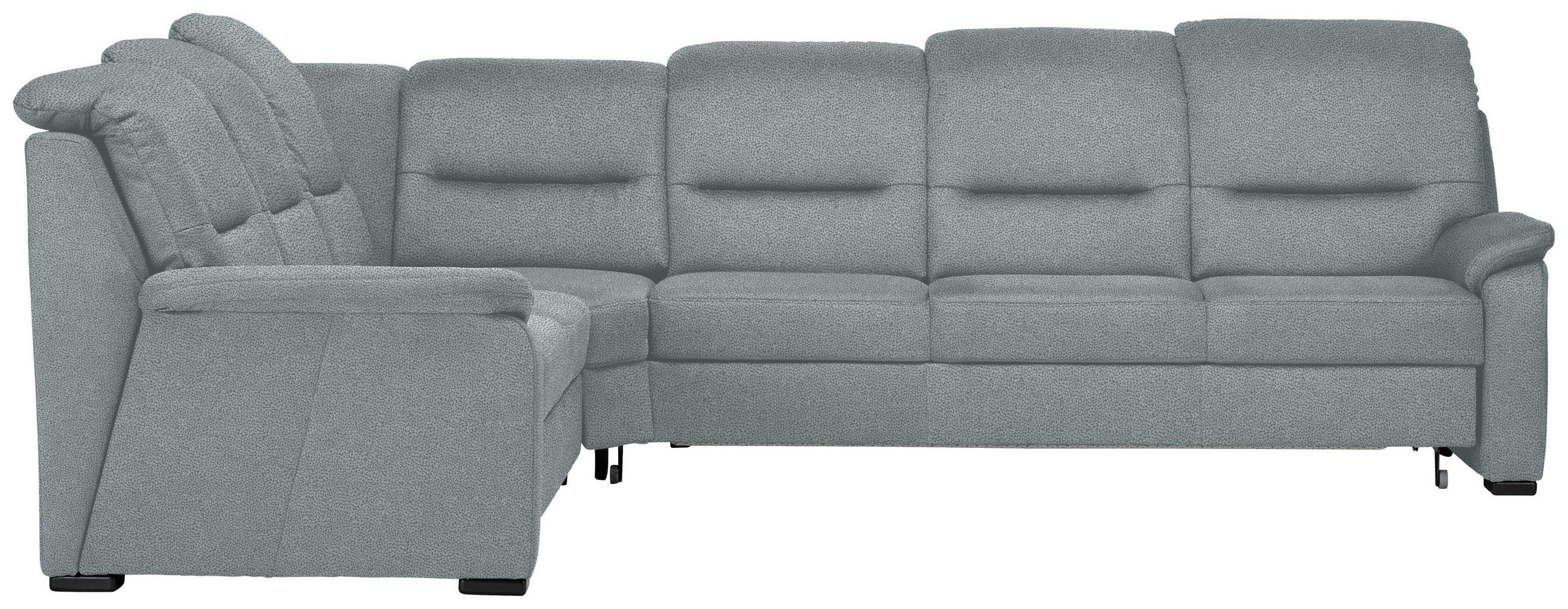ECKSOFA in Mikrofaser Hellblau  - Schwarz/Hellblau, Konventionell, Holz/Textil (245/303cm) - Beldomo Comfort