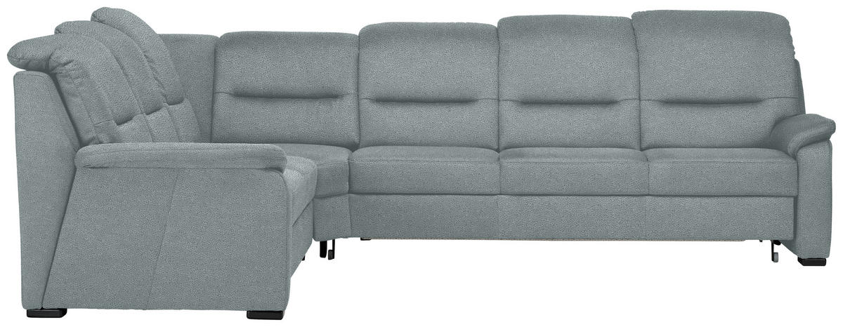 ECKSOFA in Mikrofaser Hellblau  - Schwarz/Hellblau, Konventionell, Holz/Textil (245/303cm) - Beldomo Comfort