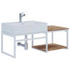 WASCHTISCHKOMBI 100 cm  - Honigeiche/Weiss, Modern, Keramik/Holzwerkstoff (100cm) - MID.YOU