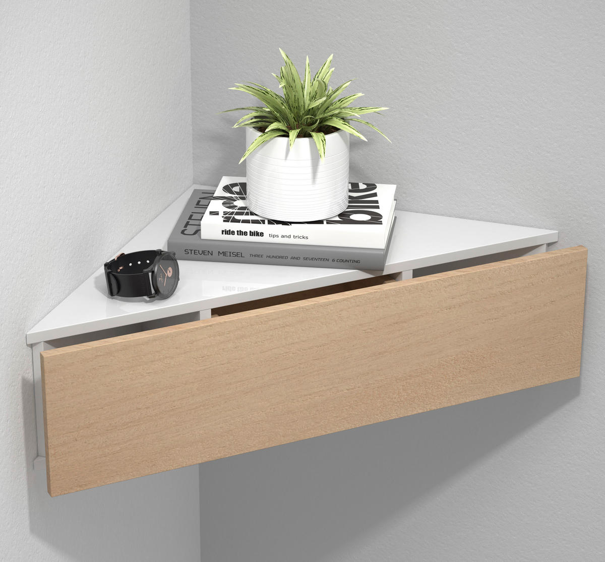 NACHTKÄSTCHEN 60/15/42,4 cm  in Weiß, Honigeiche  - Honigeiche/Weiß, MODERN, Holzwerkstoff (60/15/42,4cm) - MID.YOU