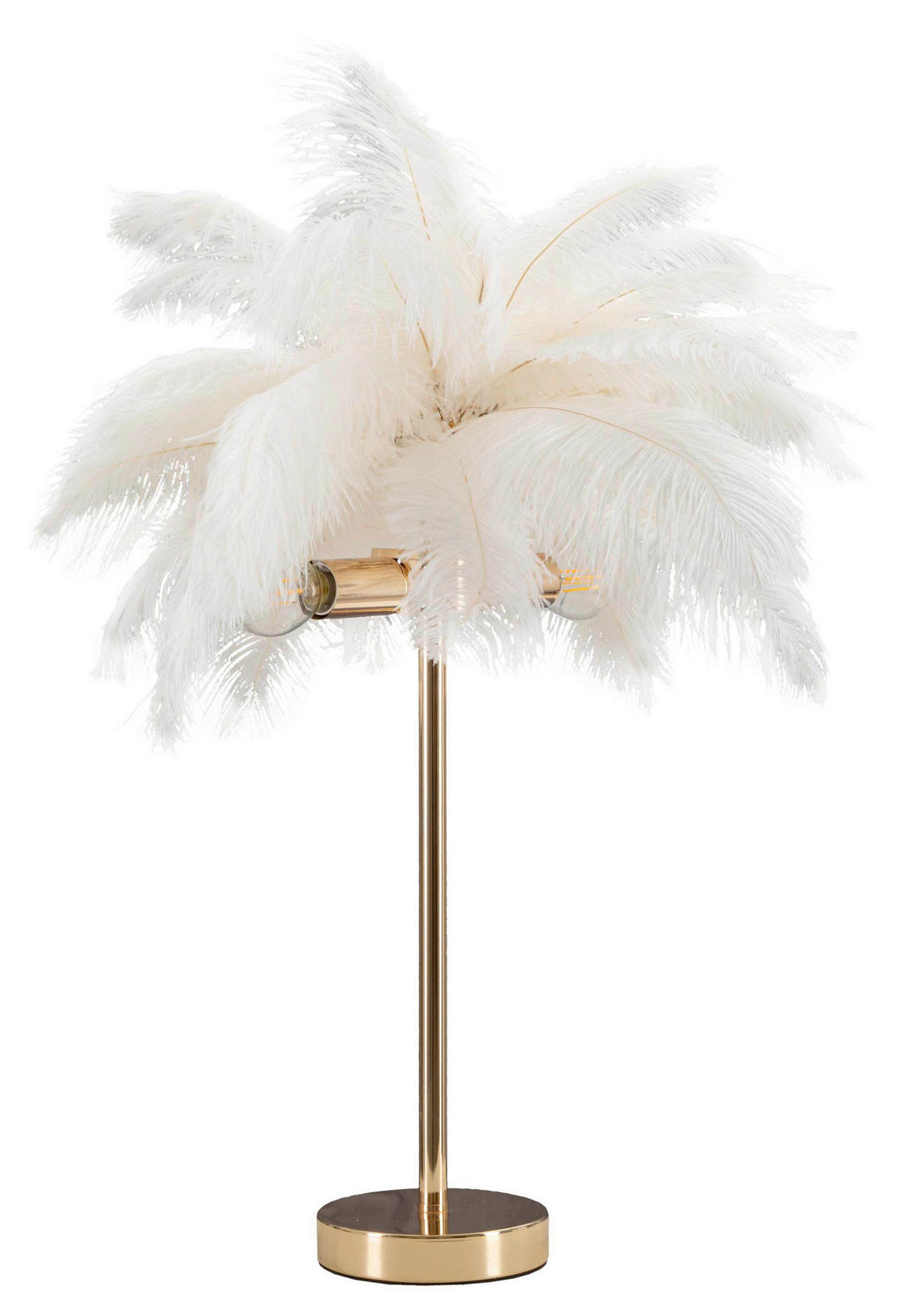 TISCHLEUCHTE   - Goldfarben/Weiß, Basics, Kunststoff/Metall (40/55/40cm)